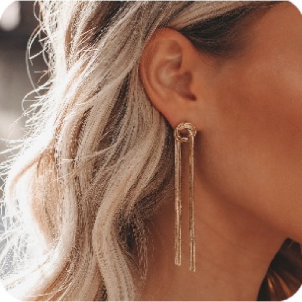 Vici Shashi Tangled Gold Drop Earrings